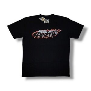 Any Means Possible AMP In Flames Graphic Crew Neck Black T-Shirt Men's XXL NWT